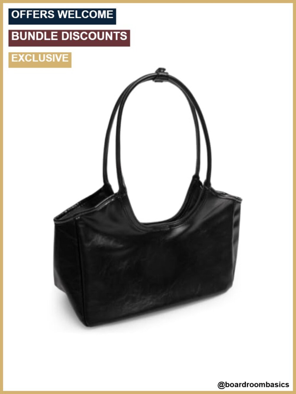 Faux Leather Large Tote Bag Work Shoulder Handbag No Zipper